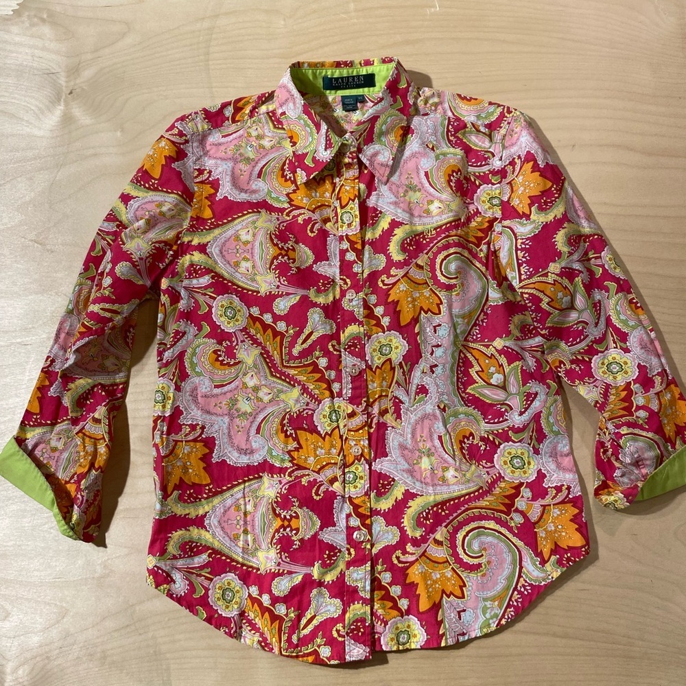 Lauren Ralph Lauren Button Up Shirt P/S (JR) - Picture 7 of 14